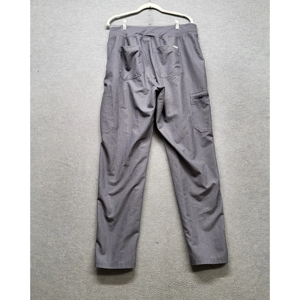 FIGS Women Scrub Pants XLT Gray Yola Skinny Cargo Pockets 31